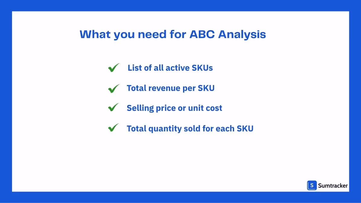 ABC Analysis requirements