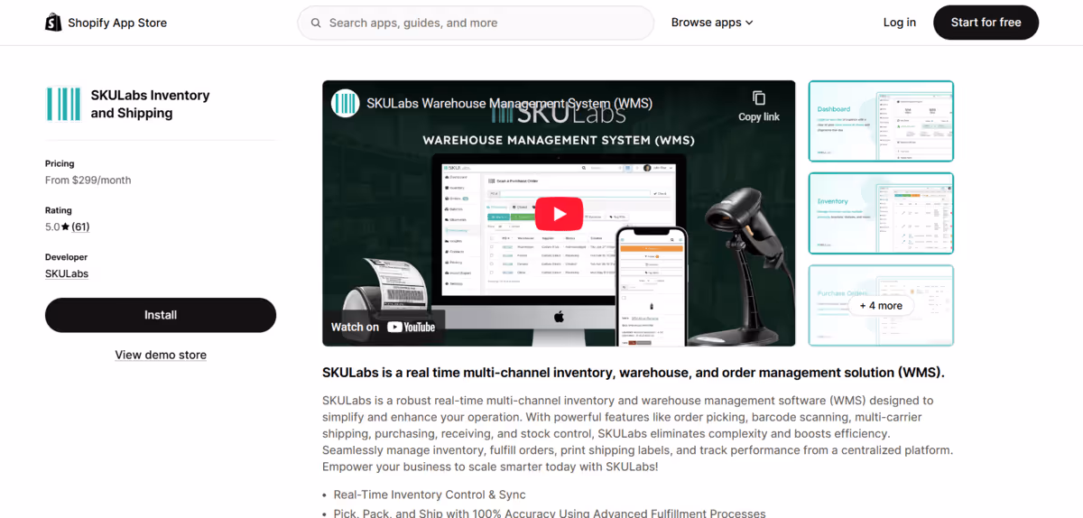 SKULabs product page 