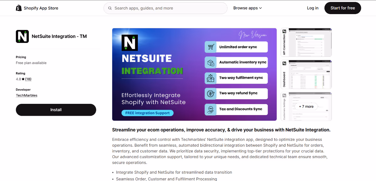 Netsuite product page 