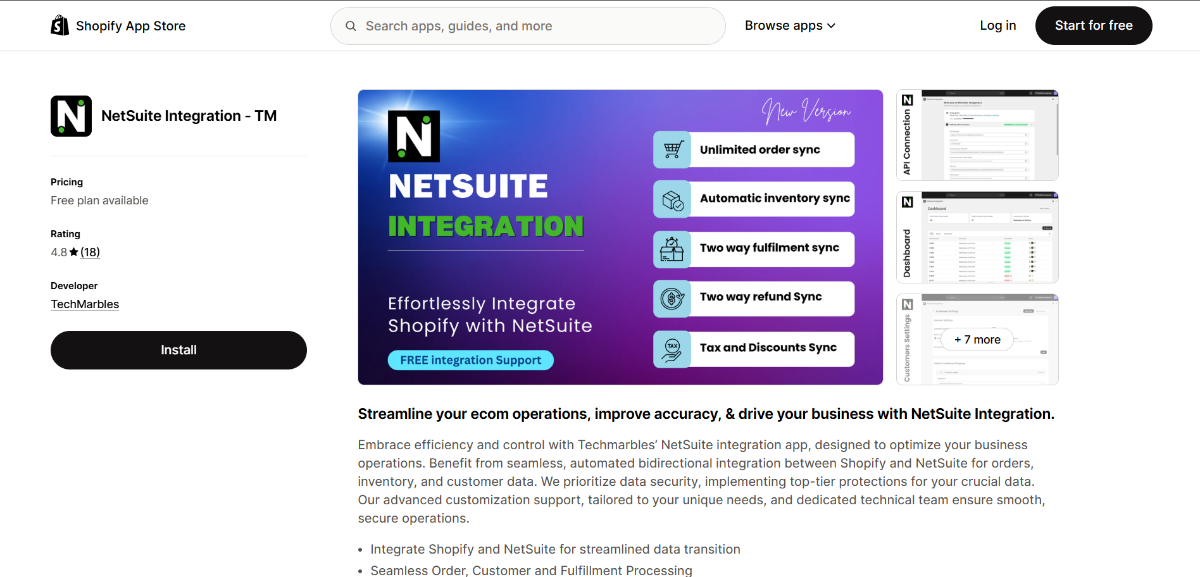 Netsuite product page