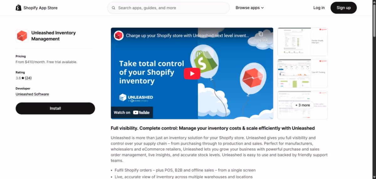 unleashed product page