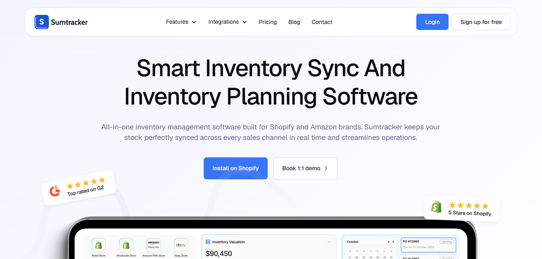 Sumtracker homepage