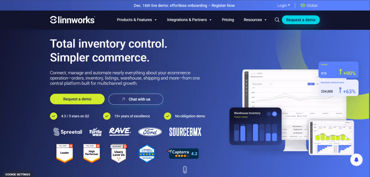 Linnworks homepage