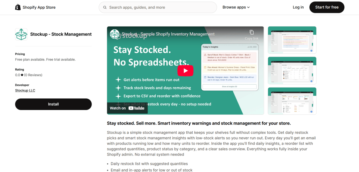 Stockup app store page 