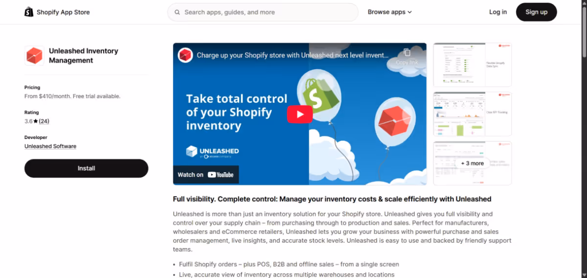 Unleashed product page