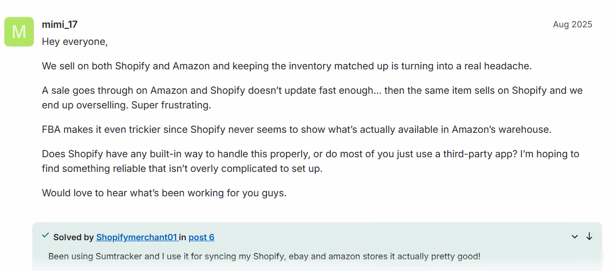 Amazon shopify inventory sync