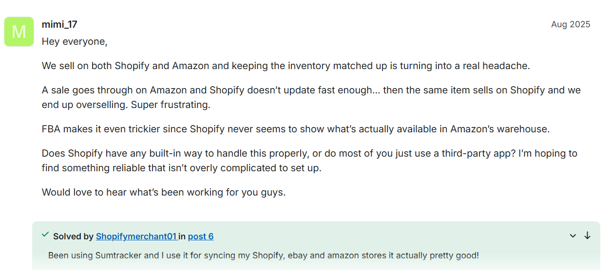 Amazon shopify inventory sync