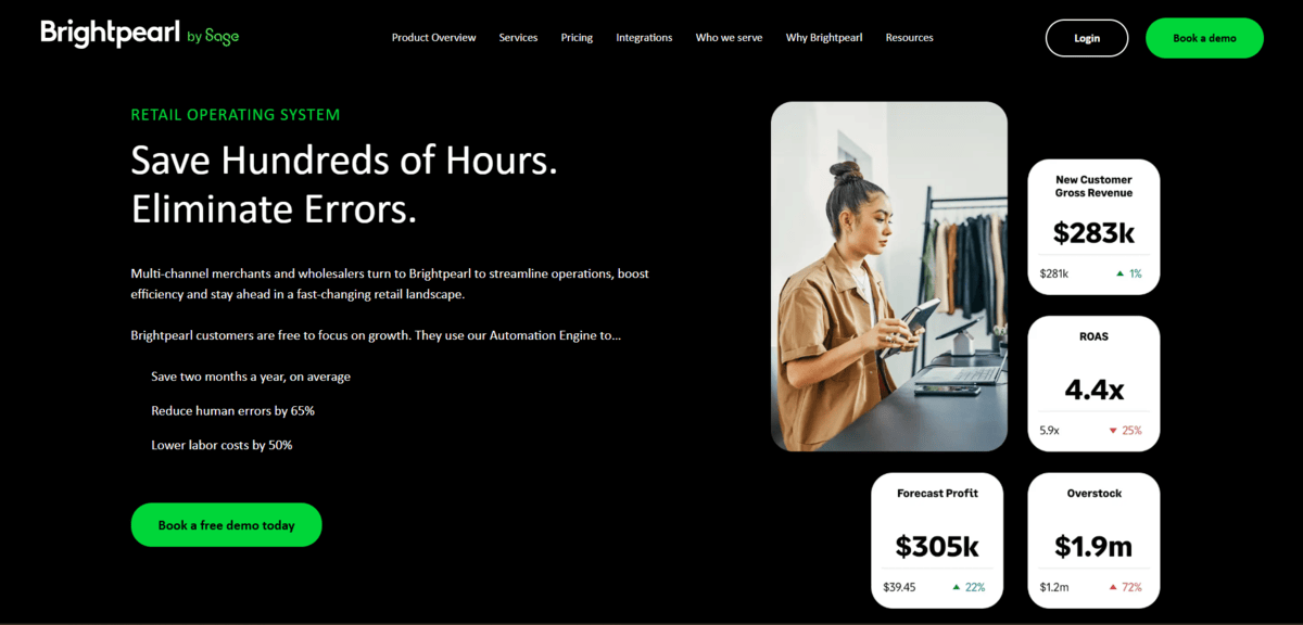 Brightpearl homepage