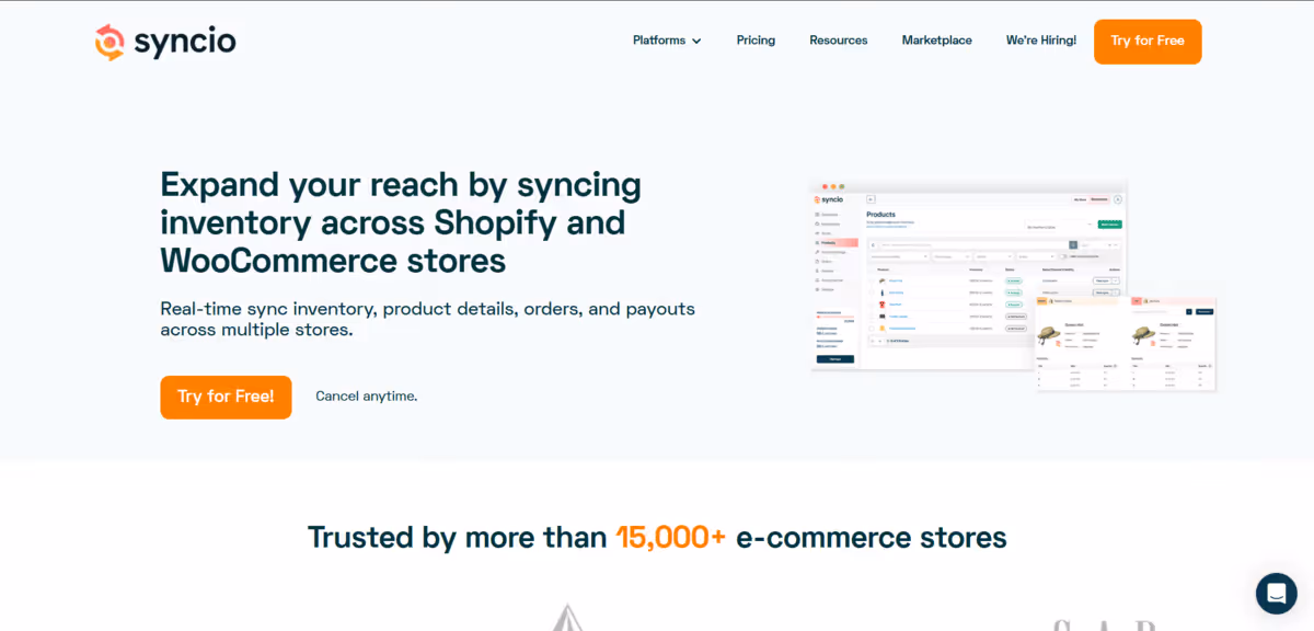 Syncio homepage