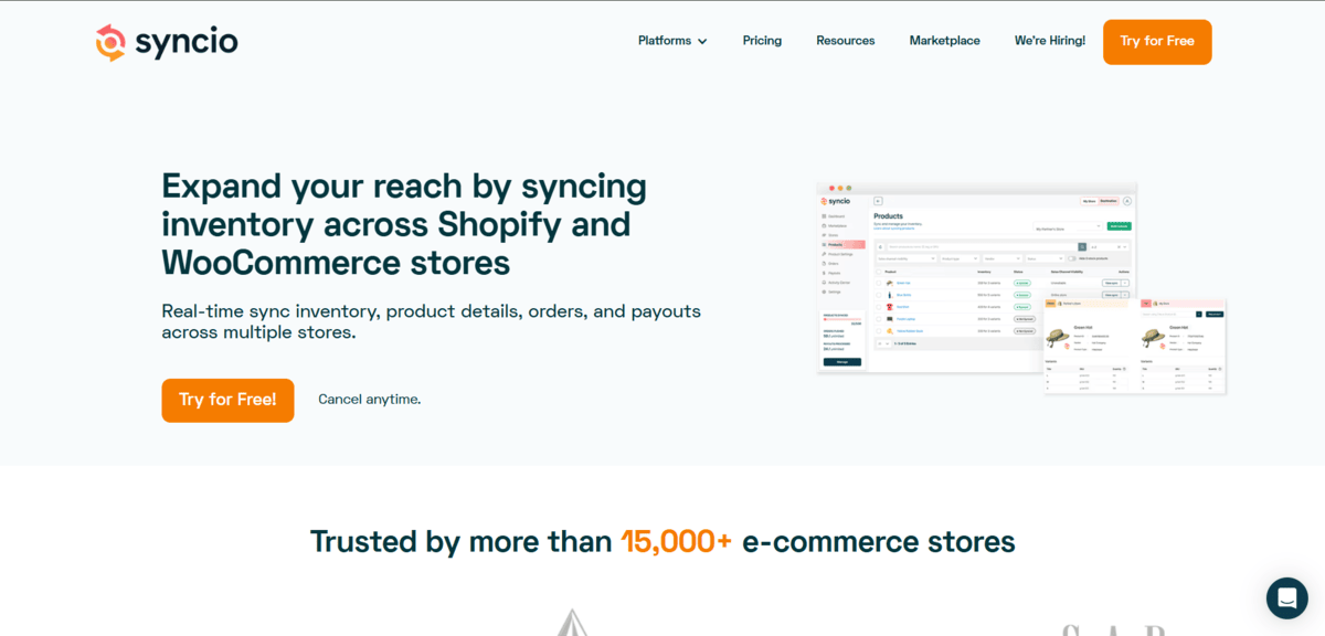 Syncio homepage