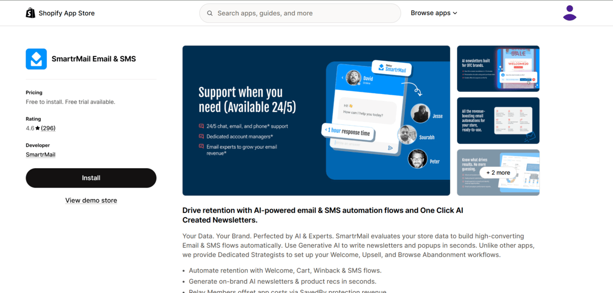 SmartrMail app store page