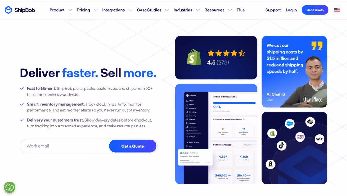 Shipbob homepage