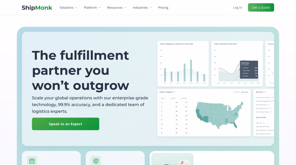 Shipmonk homepage