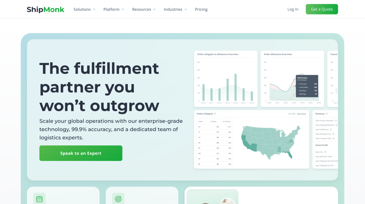 Shipmonk homepage