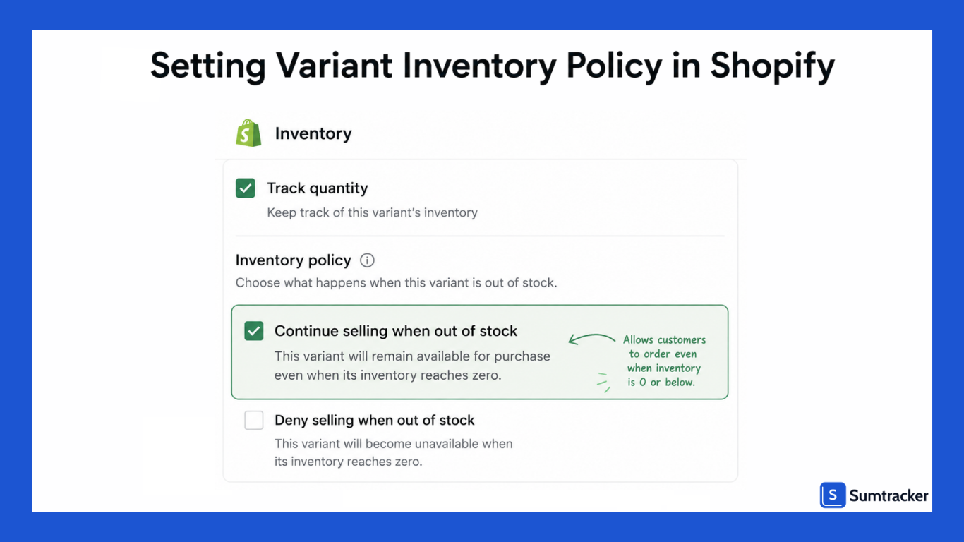 How to Set Variant Inventory Policy in Shopify