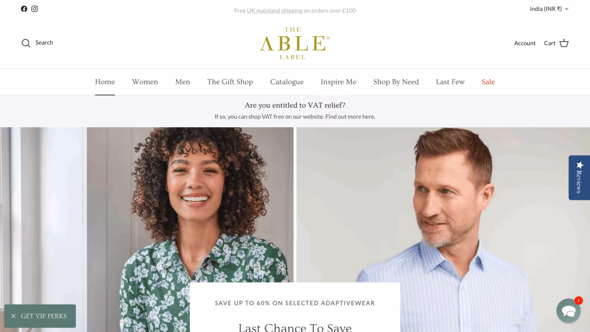 The able label homepage