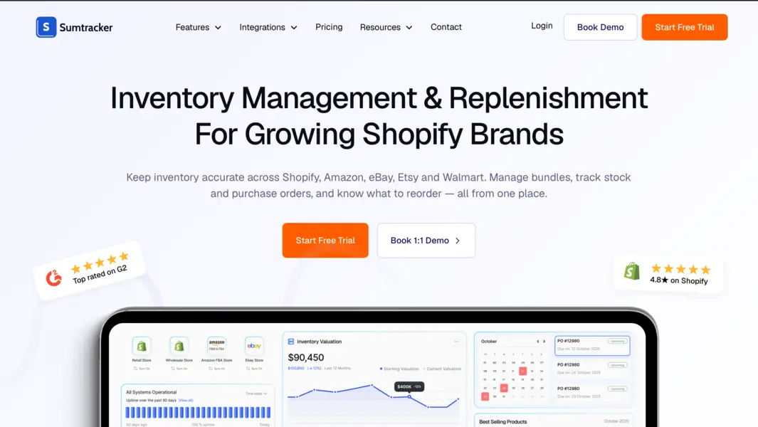 Sumtracker homepage