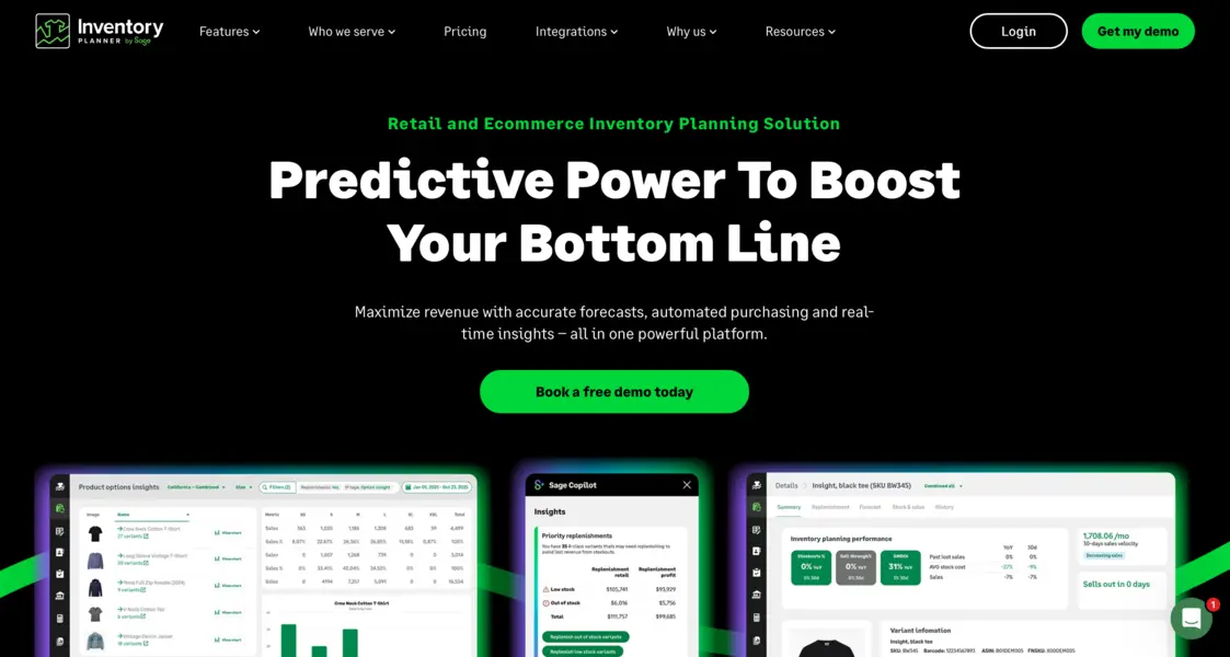 Inventory Planner homepage