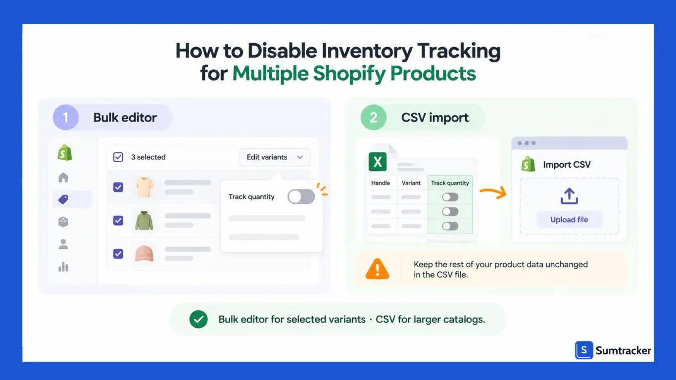 Disable Inventory Tracking for Multiple Shopify Products in Bulk
