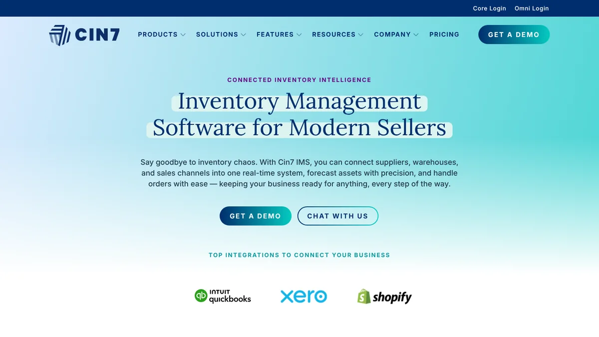 Cin7 Core product page