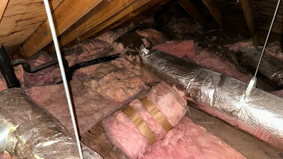 Attic that needs insulation replacement