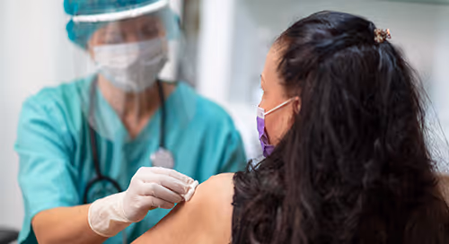 Physician examining patient