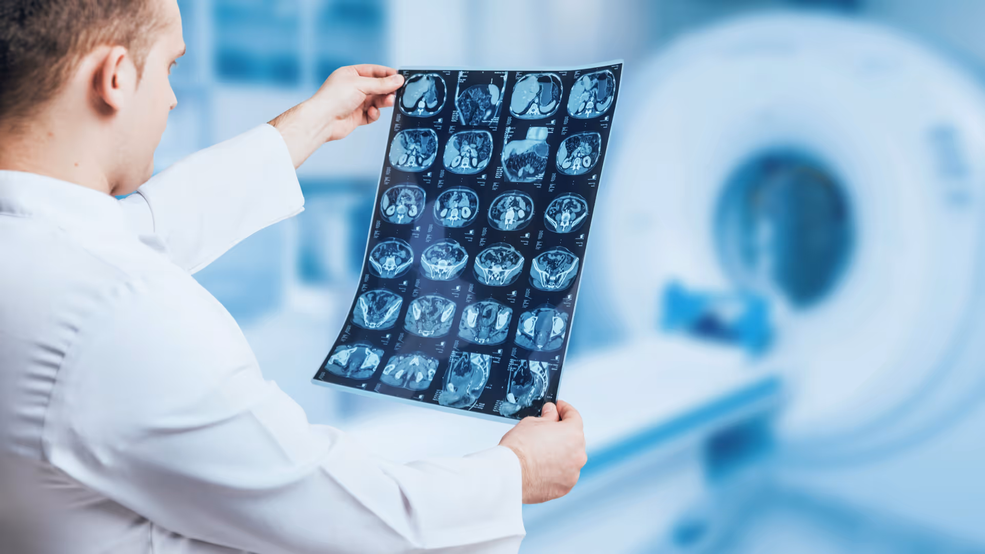 Physician looking at imaging study