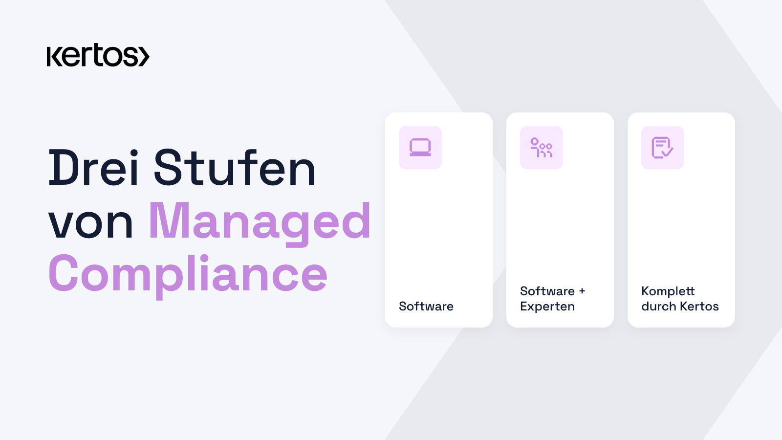 So arbeiten Sie mit Kertos: Drei Stufen von Managed Compliance