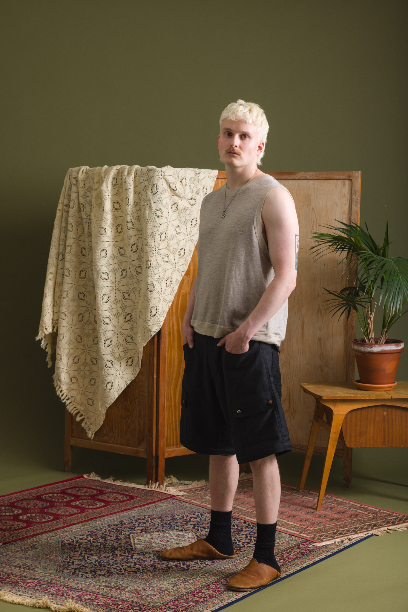 HRC merino wool boxy tank top in oatmeal