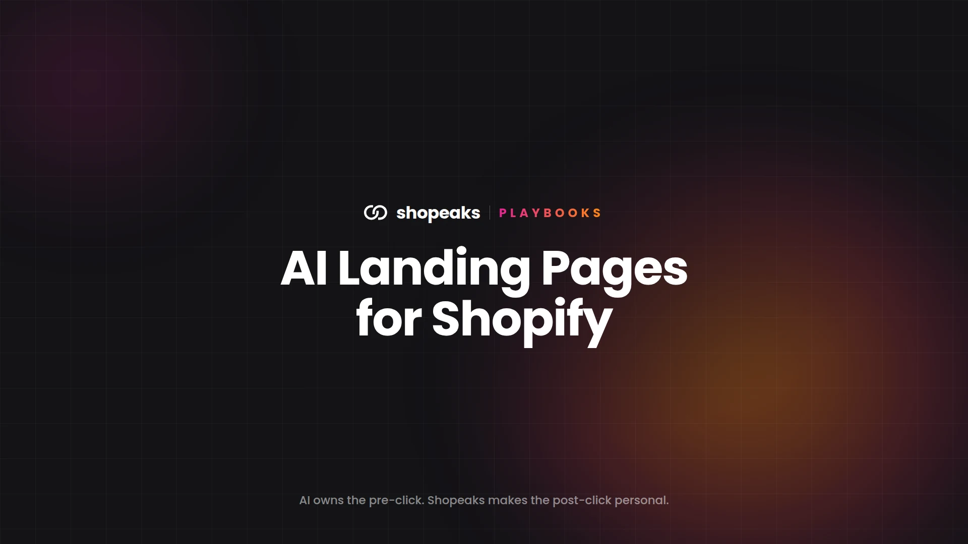 Shopeaks Playbooks: AI Landing Pages for Shopify