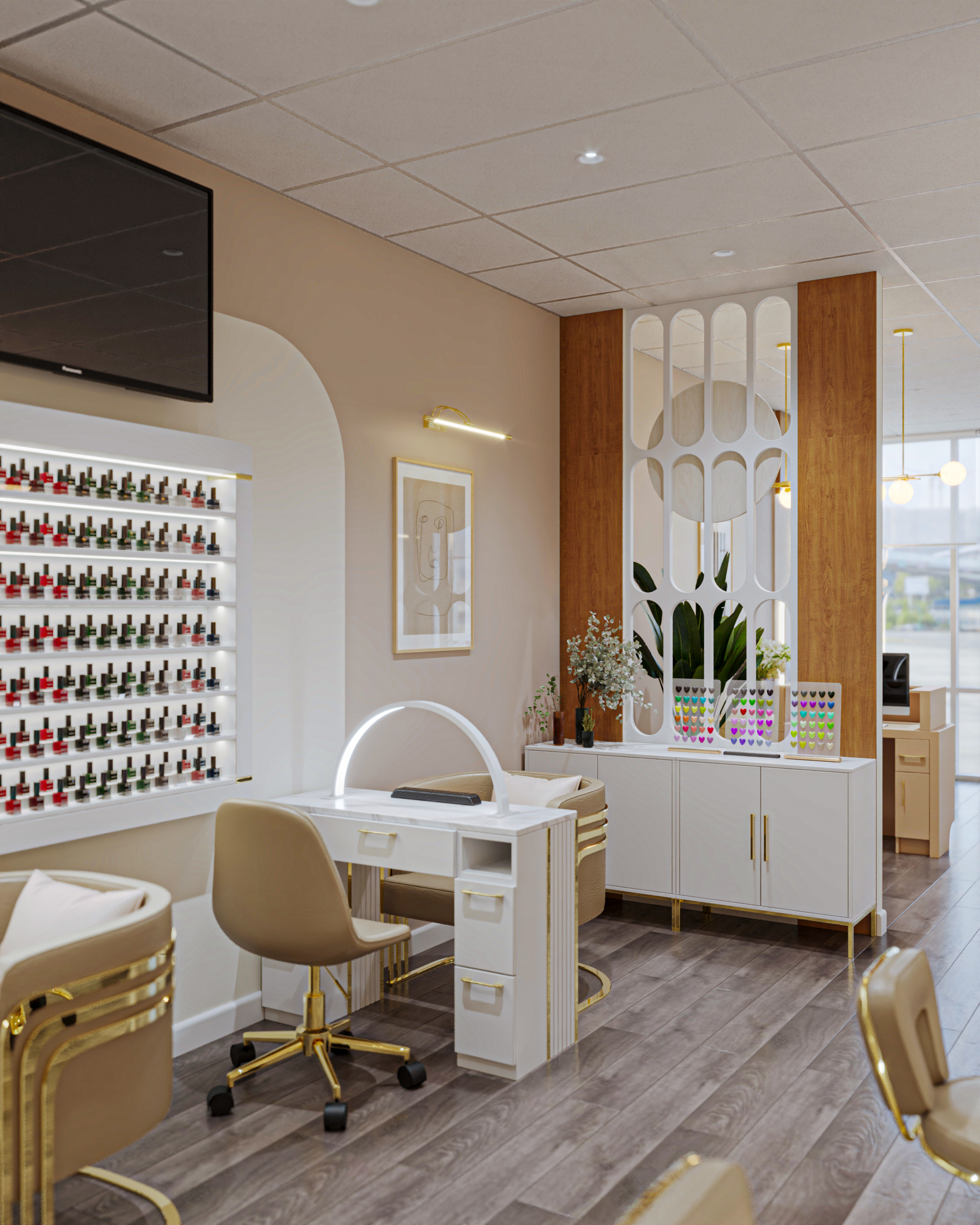 Phong cách decor cho tiệm nails hiện đại tinh tế