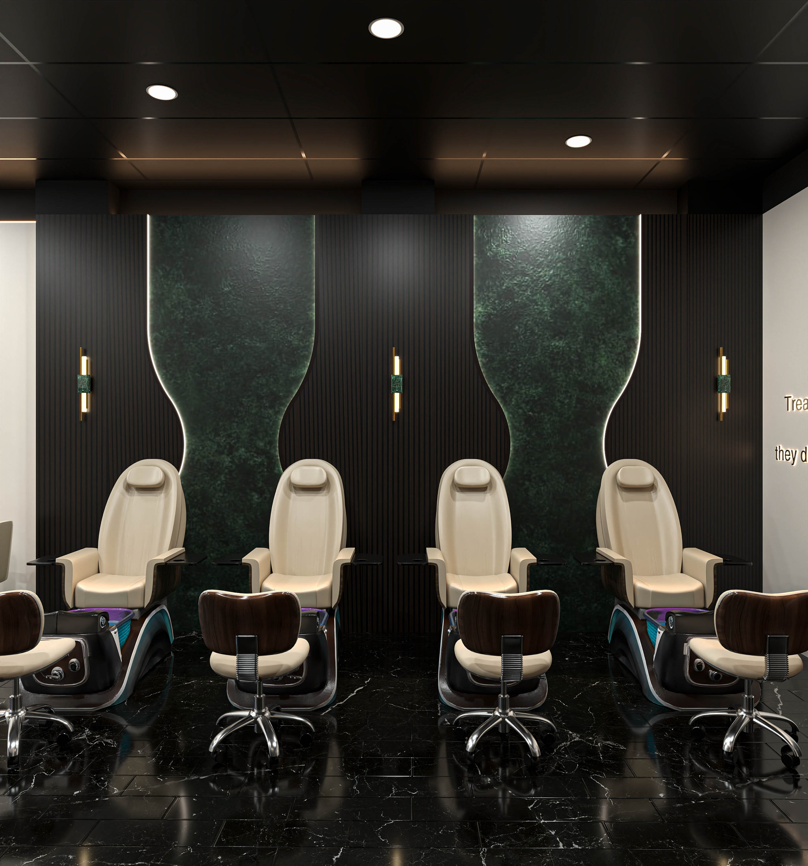 Mẫu ghế pedicure tiệm nail cao cấp mang lại sự thư giãn tuyệt đối cho khách hàng