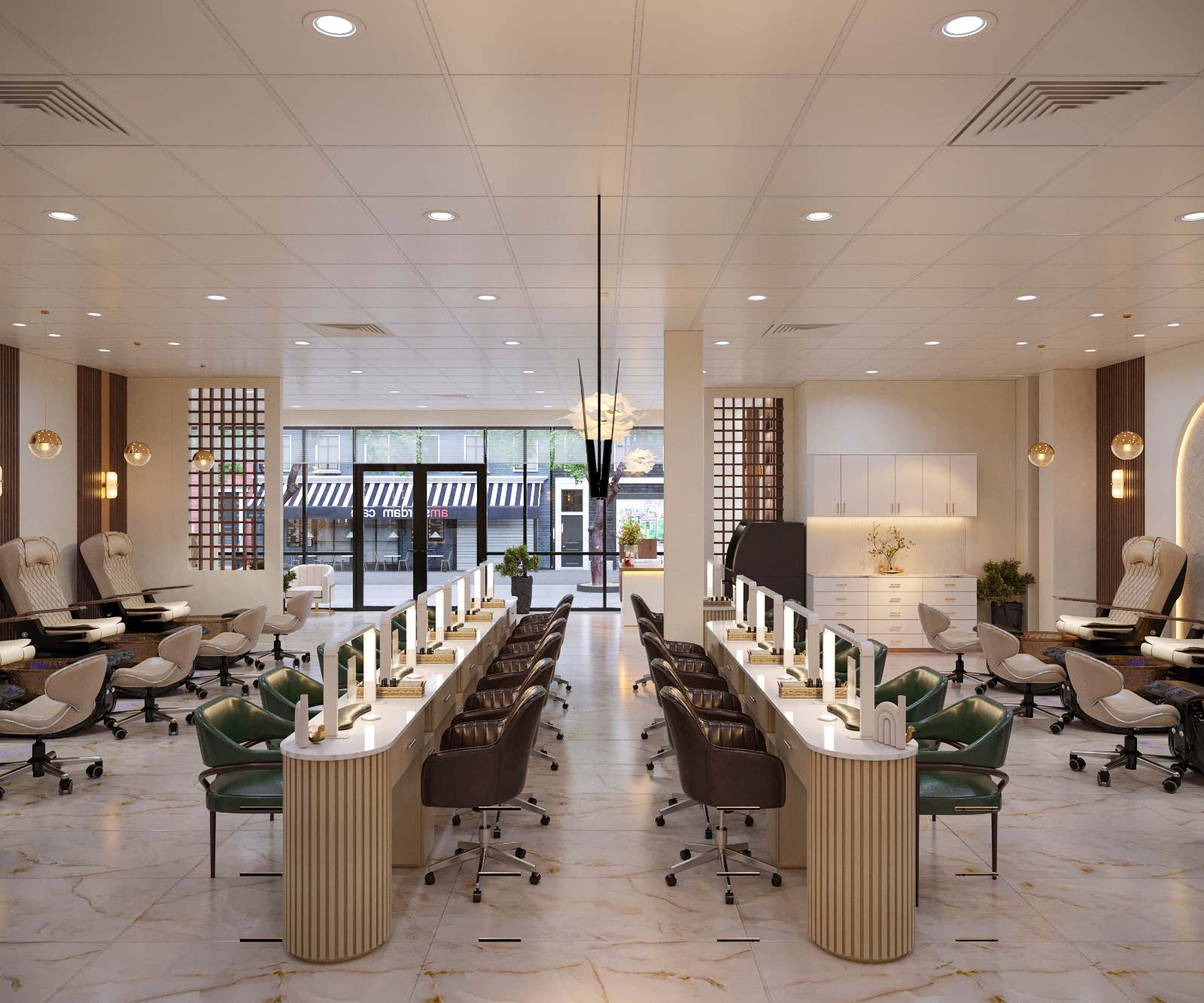 Tính toán build tiệm nail bao nhiêu tiền dựa trên diện tích Sqft thực tế