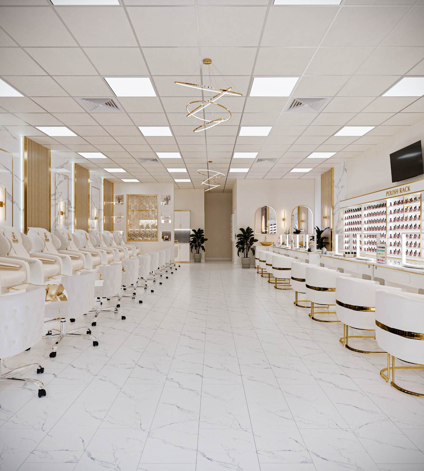 Dự toán chi phí xây dựng tiệm nail chi tiết cho mặt bằng 1200 Sqft
