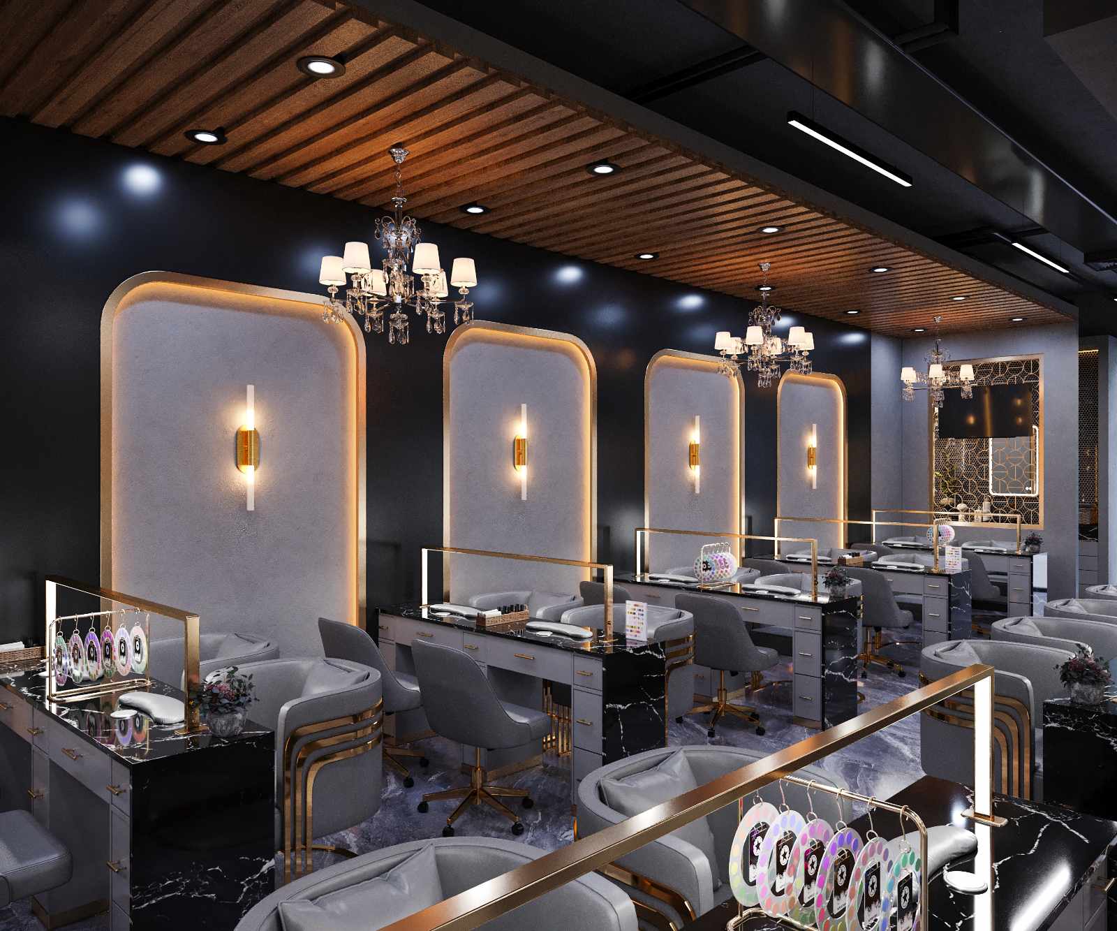 Khong gian tiem nail Houston sang trong 2000 Sqft