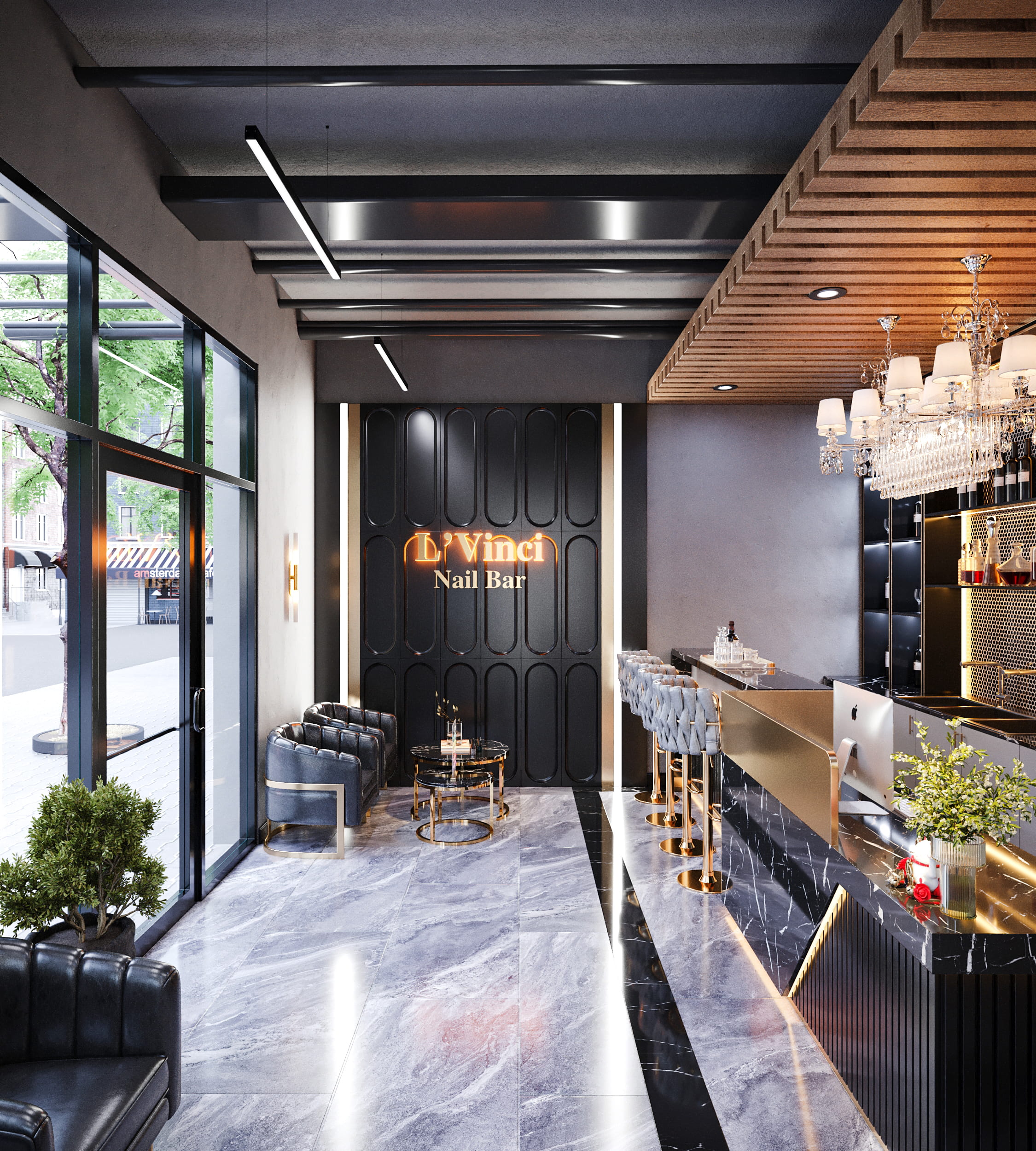 thiết kế tiệm nail đẹp ở Mỹ Luxury 2026