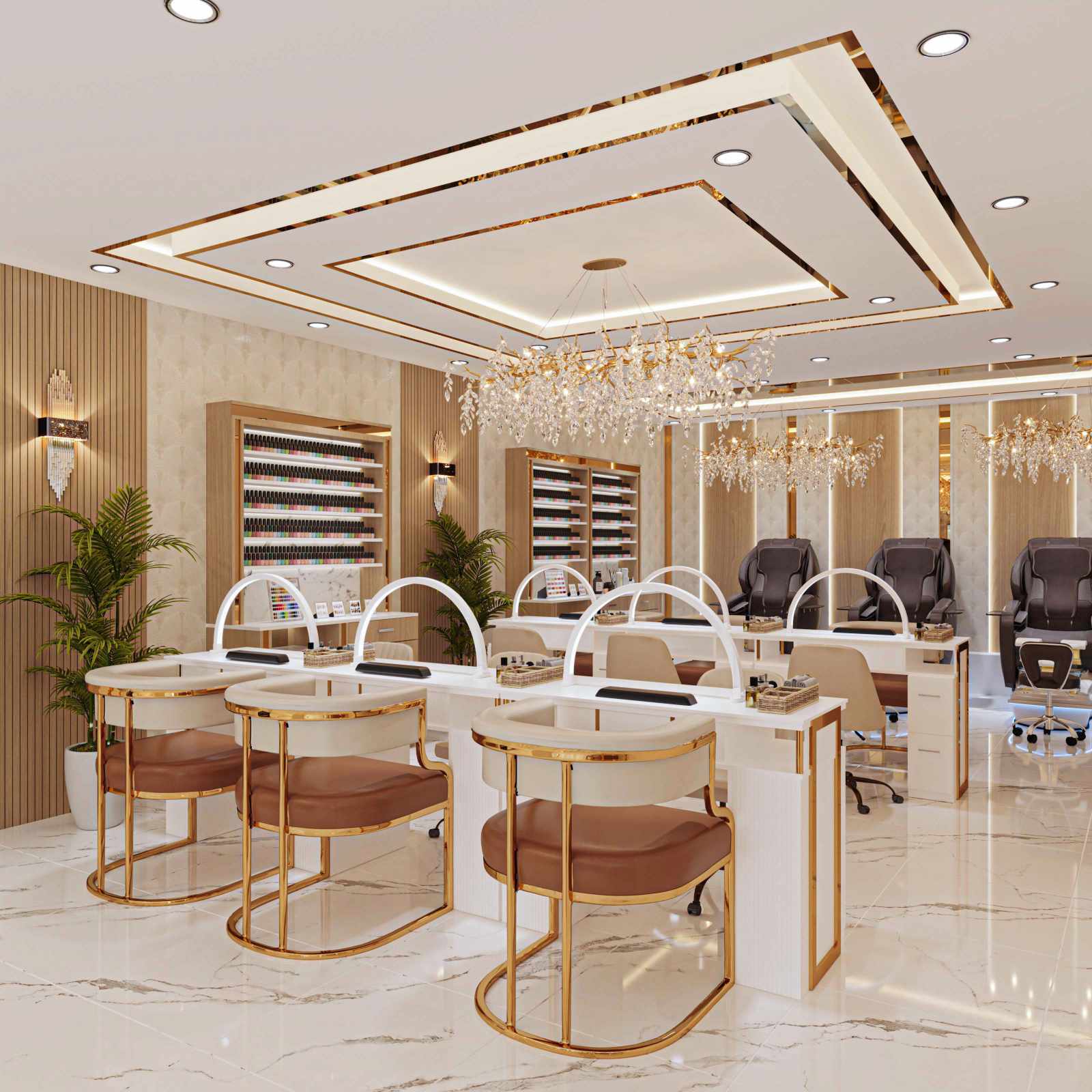 mẫu tiệm nail đẹp ở Mỹ phong cách Korean style ngọt ngào