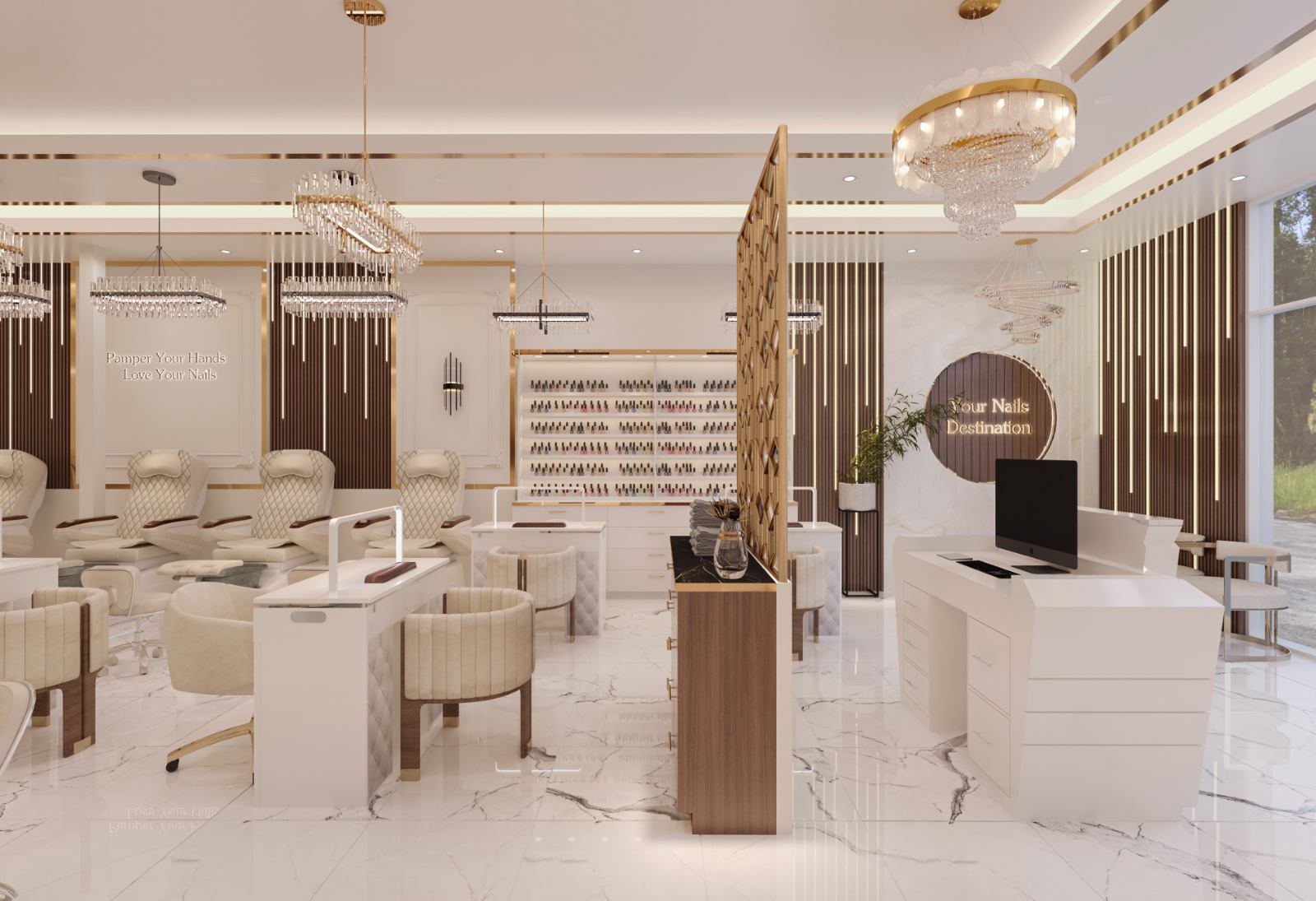 bàn manicure cho nail salon tại Mỹ tiện nghi