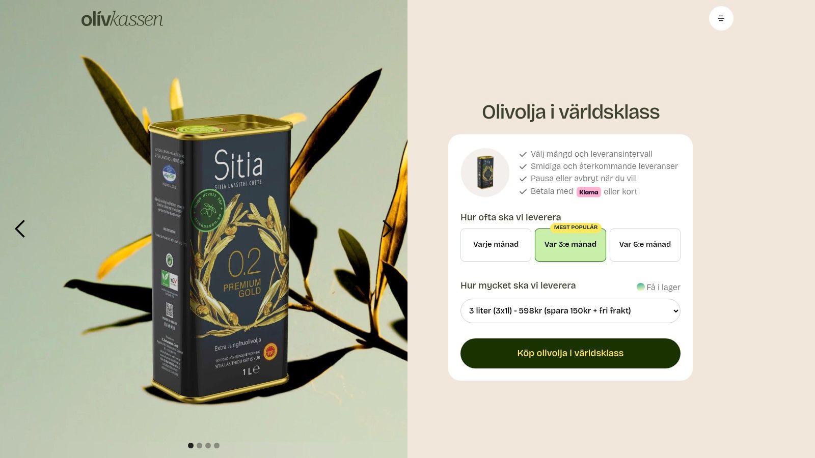 Olivolja från Olivkassen