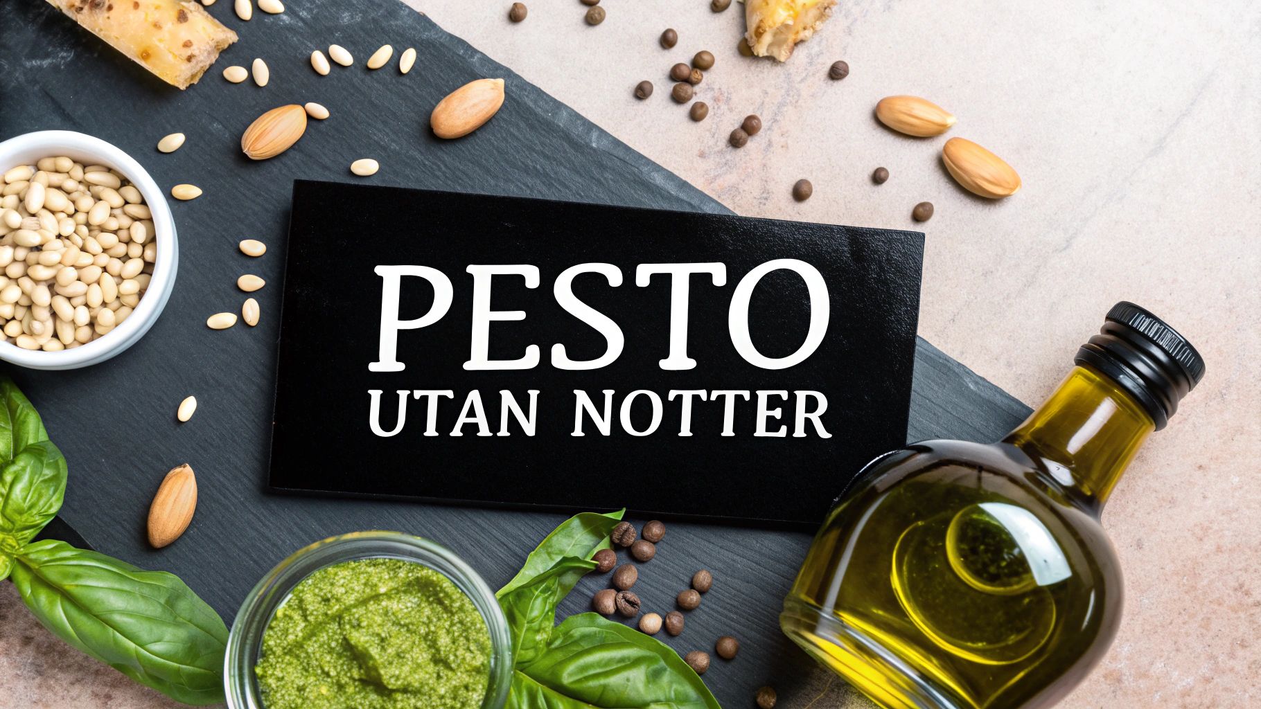 Pesto utan nötter med premium olivolja