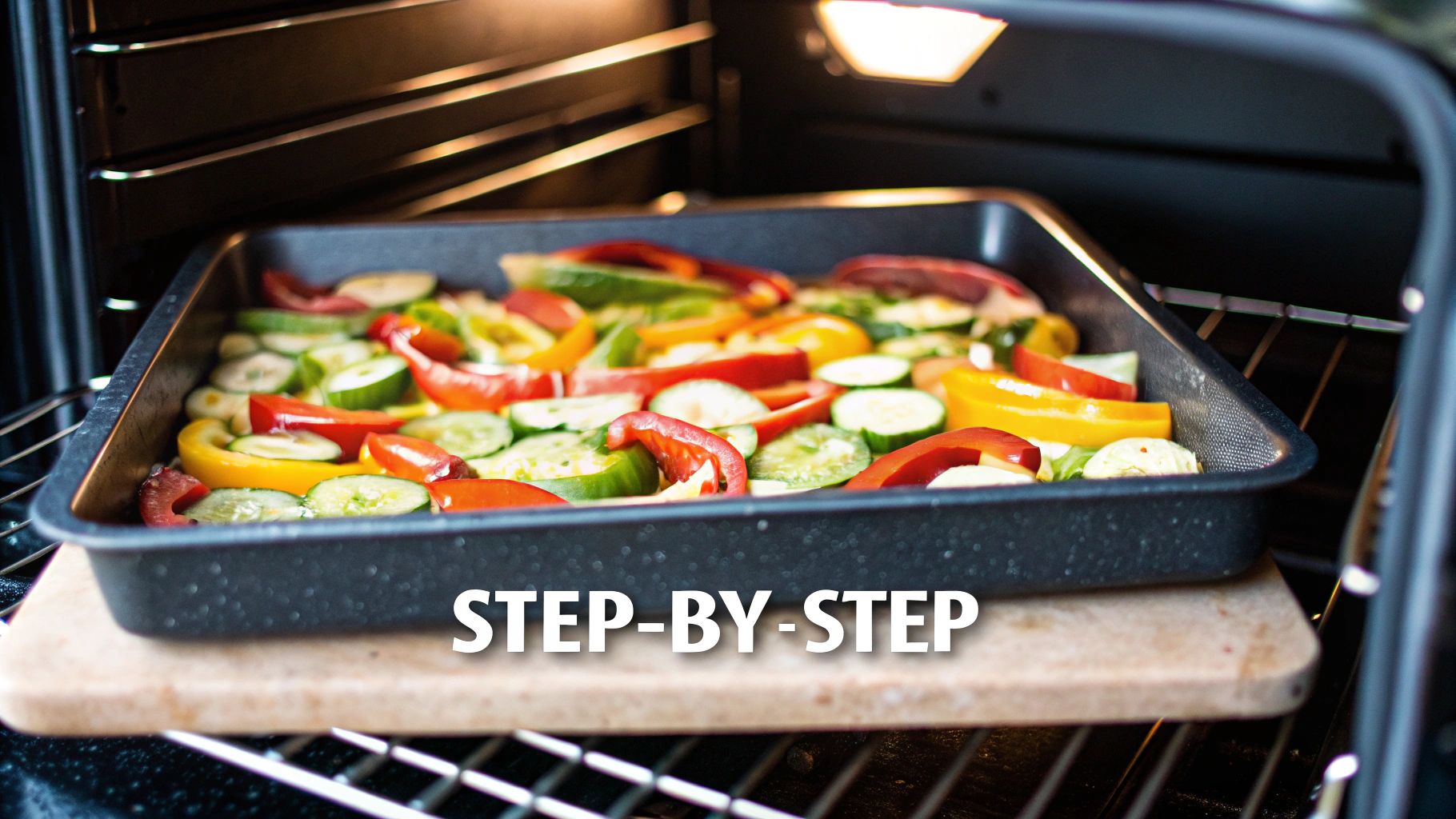 Fyllda paprikor i en ugnsform redo för ugnen