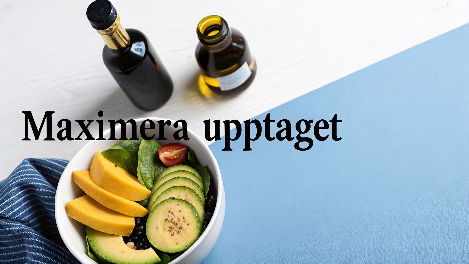 En skål med mangosallad ringlad med olivolja