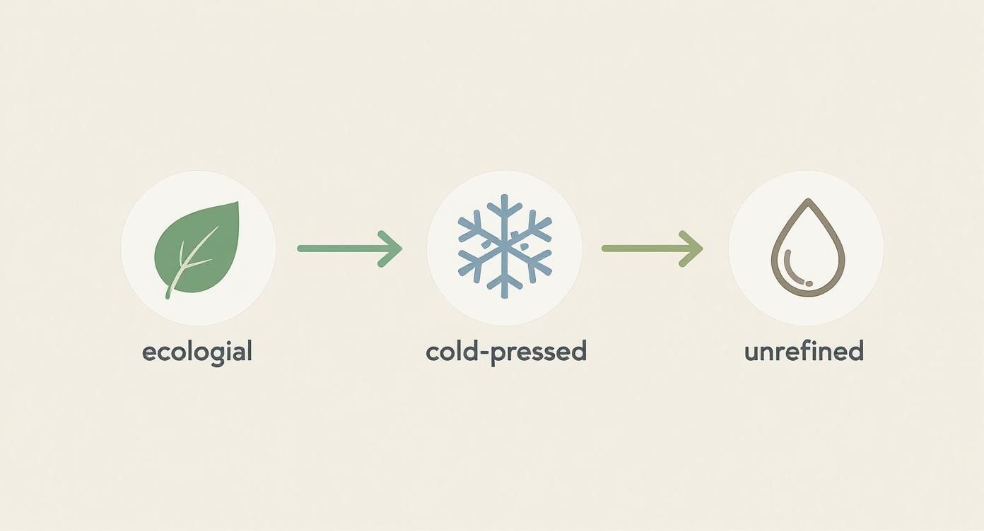 Infographic about kokosolja ekologisk kallpressad