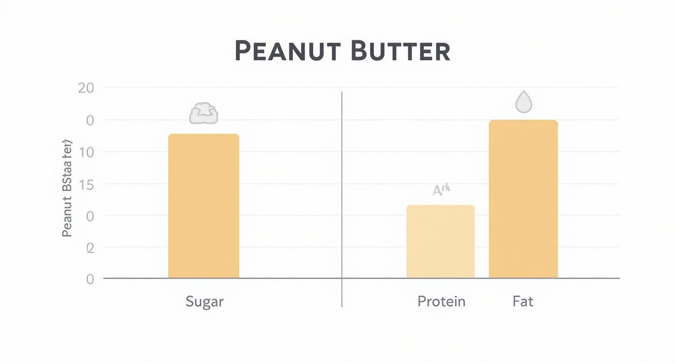 Infographic about jordnötssmör utan socker