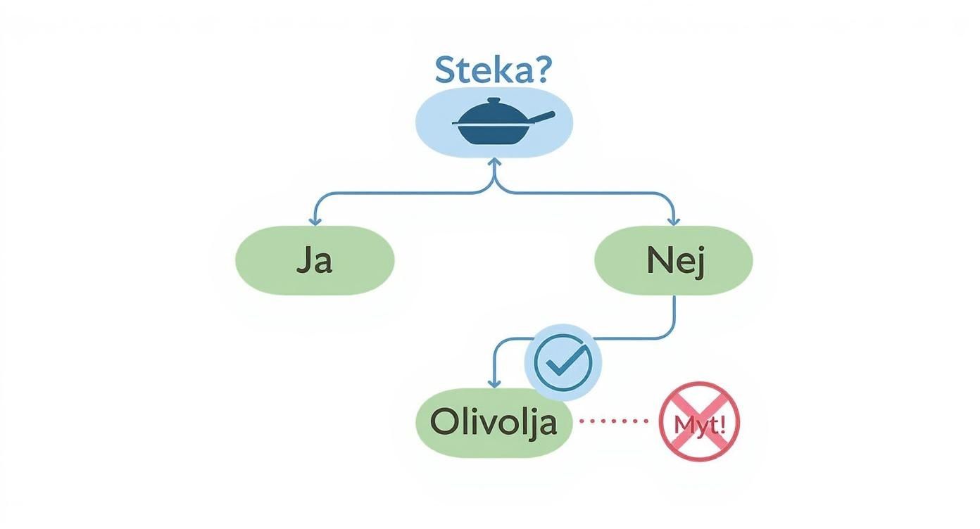 Infographic about steka olivolja farligt