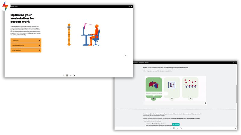 FLOWSPARKS SMARTMAGAZINE e-learning template with interactive images and hotspots, showing how to make e-learning interactive step by step.