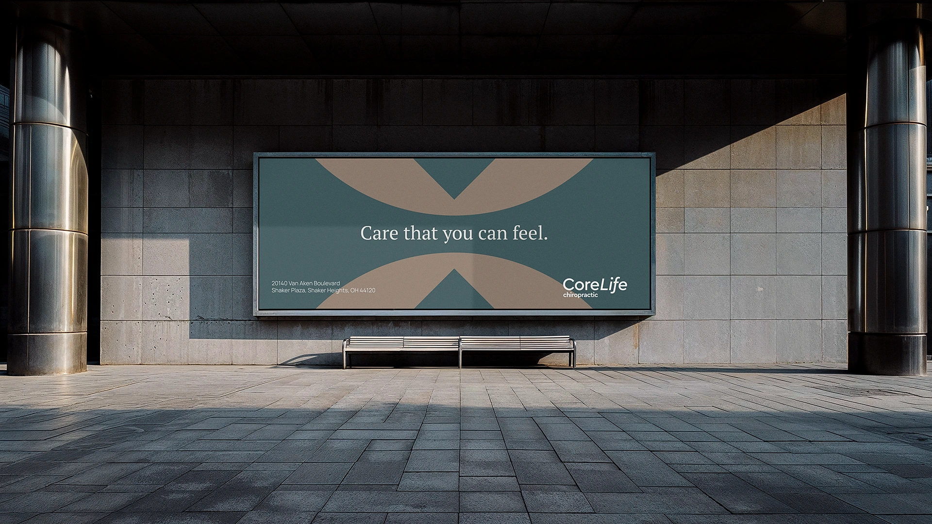 Core Life Chiropractic campaign on an outdoor board
