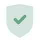 Green shield icon with a checkmark symbol in the center.