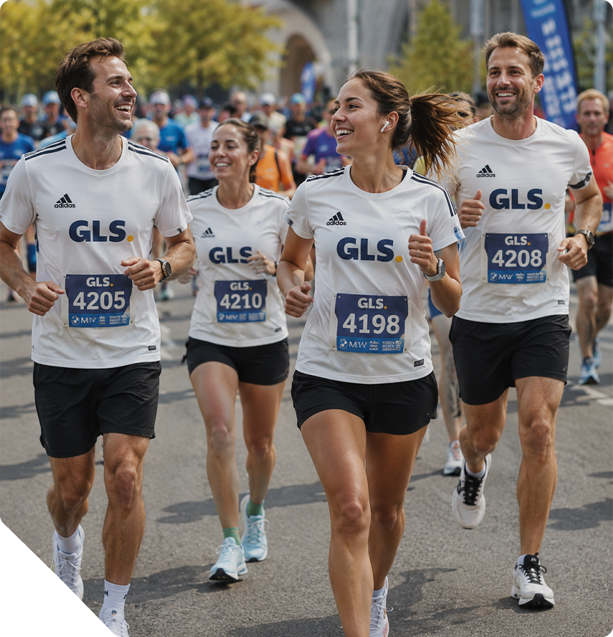 Company running shirt with logo