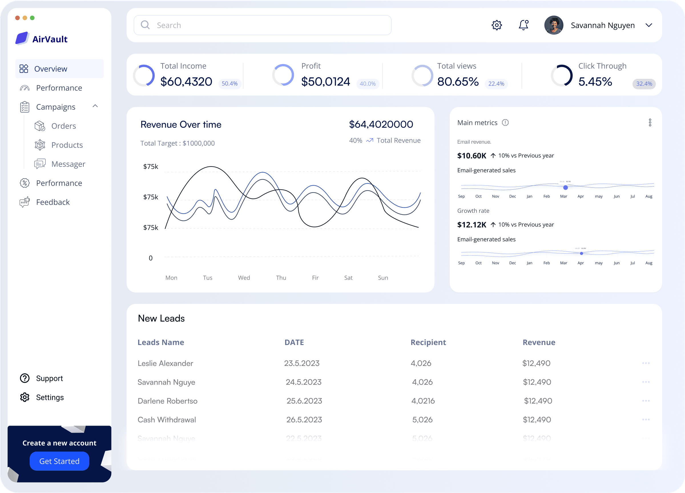 AirVault webflow template image